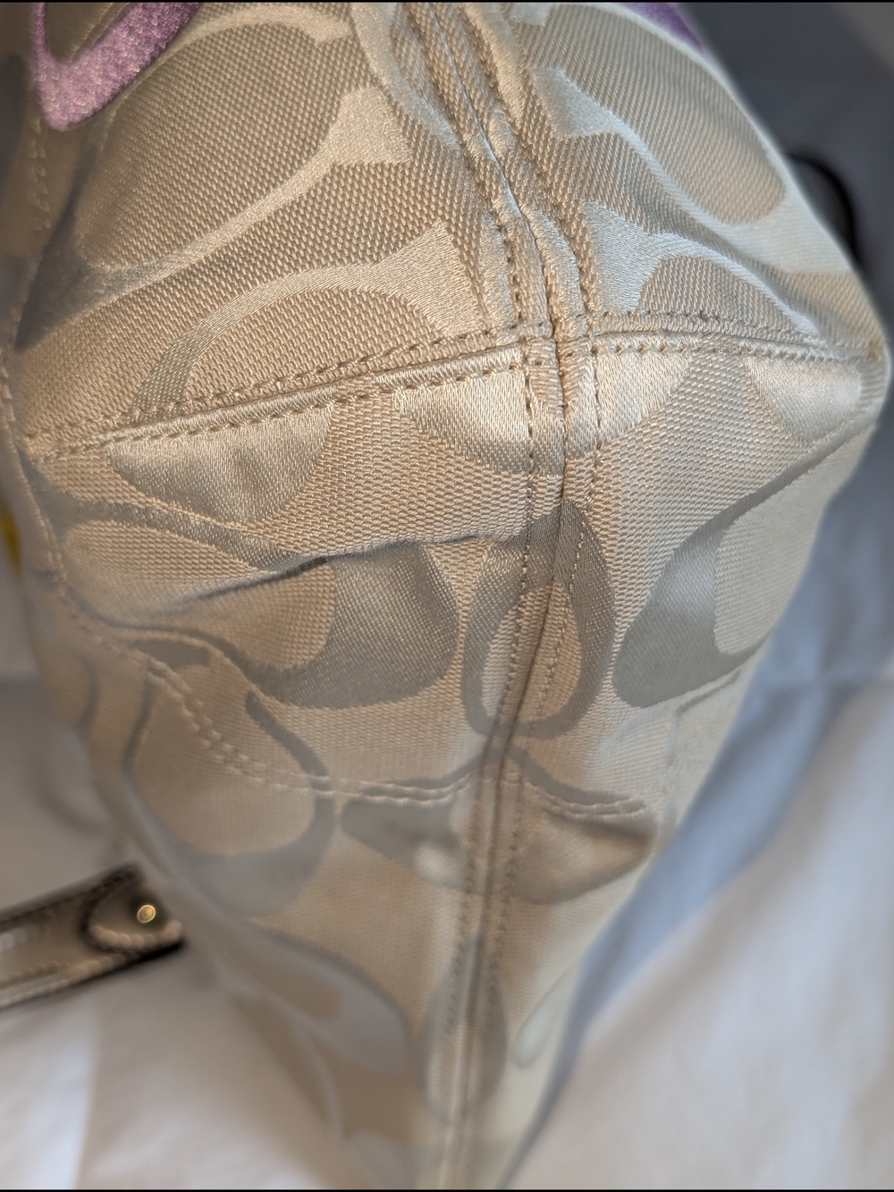 Coach Poppy Embossed Signature Logo Multicolor Tote - Picture 7 of 12
